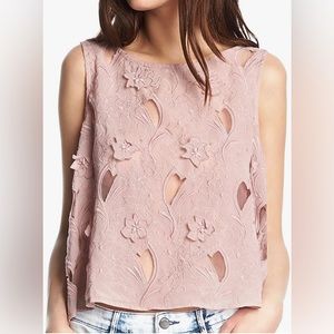 KIIND OF Women’s Jazel Floral Appliqué Sleeveless Crop Top Size S